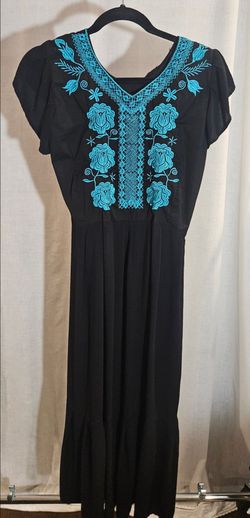 Turquoise Embroidery Dress