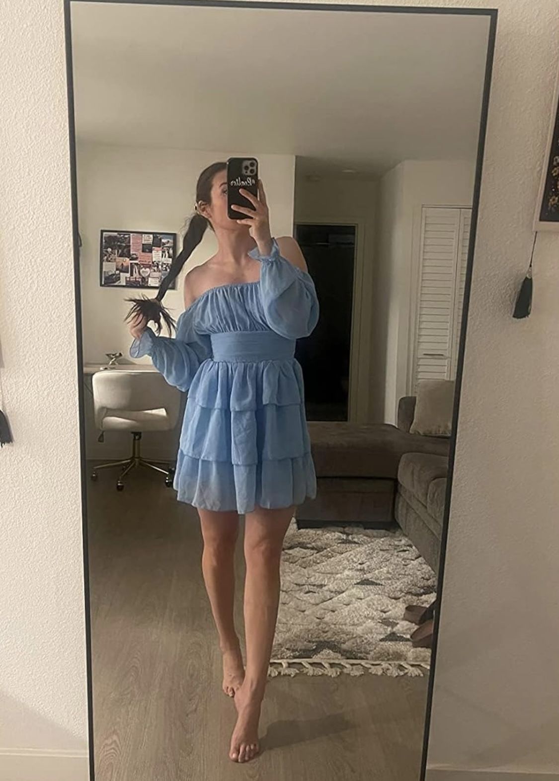 Elegant Light Blue Women's Dress