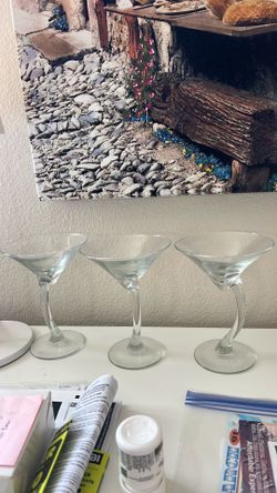 Twisted Stem Martini  6 glasses