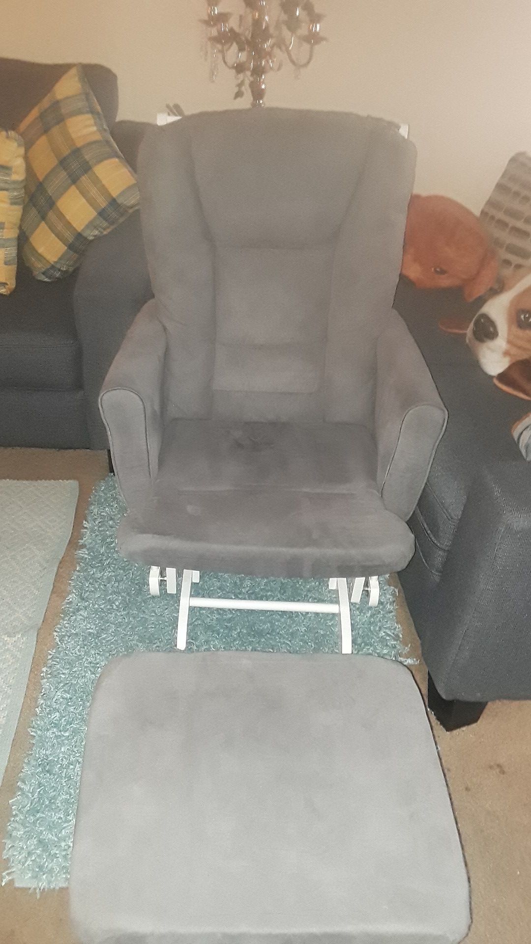 Chair &ottoman in gray good condiccion