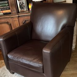 Crate and Barrel - 2 brown Leather Chairs