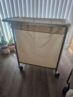 Commercial Rolling Canvas Laundry Hamper Cart with Wheels