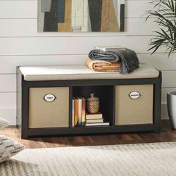 BHG 3 Cube Storage Organizer Bench with Cushions
