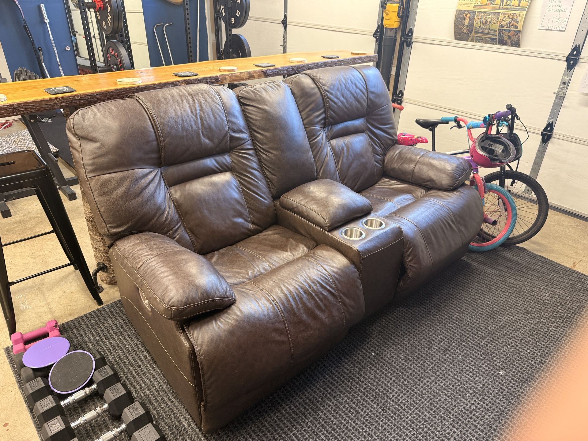 Leather Reclining Loveseat