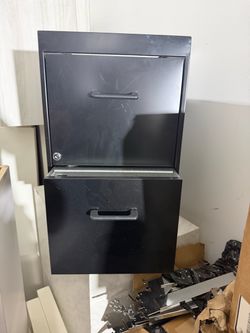 Black 2-Drawer Metal Filing Cabinet