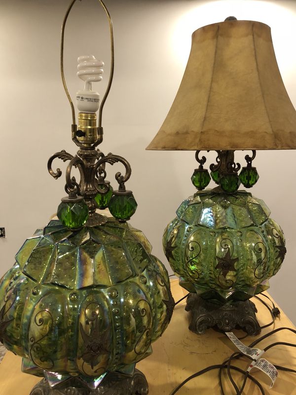 Vintage Green Glass Table Lamps For In Berwyn Il Offerup