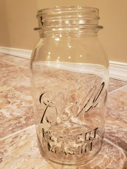 Vintage Ball Perfect Mason. #15 ribbed clear canning jar
