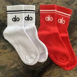 2 Pack Alo Yoga Unisex Throwback Ankle Socks