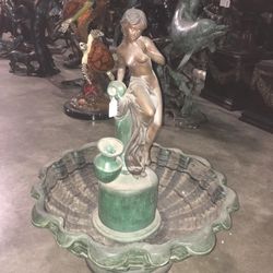 Woman with bowls fountain 27”H - Bronze Decoration