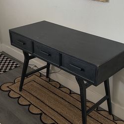 Dark Desk With 3 Drawers 