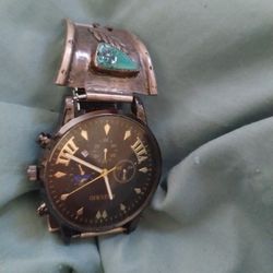 Sterling Silver Watch With Turquoise 