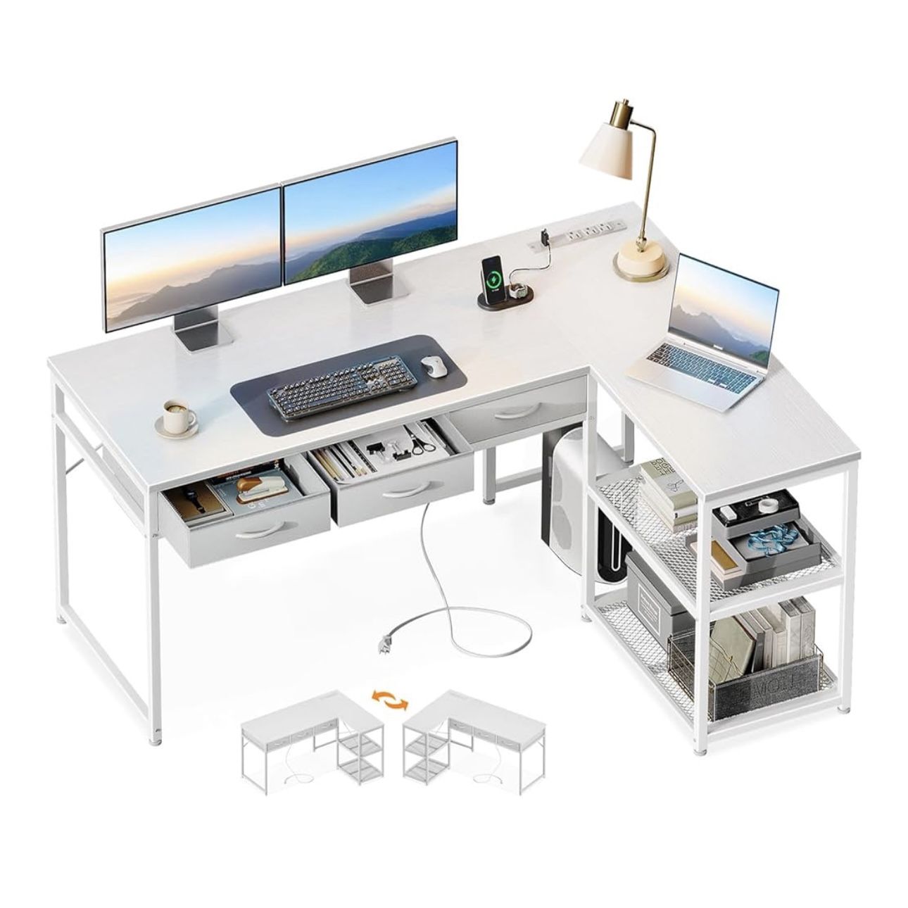 L SHAPED DESK TABLE