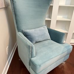Velvet Wingback Chair