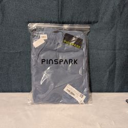 PINSPARK Men's Fleece Jogger Sweatpants - Blue, Size Large (New - Open Packaging)