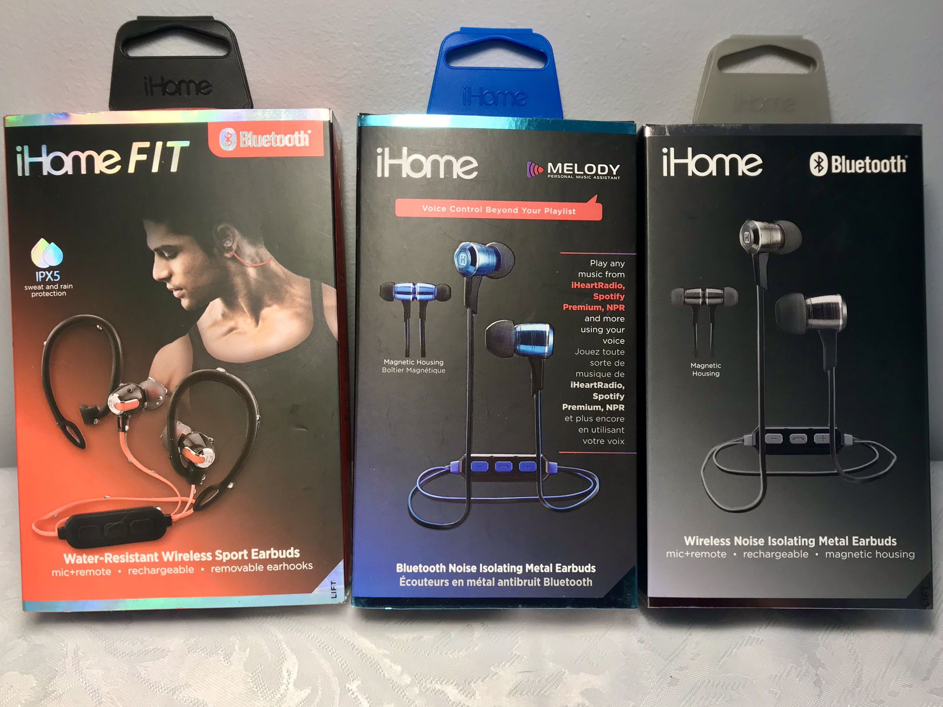 New iHome Wireless Bluetooth Rechargeable Earbuds