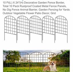 10ft x 24”H metal garden fence border, new
