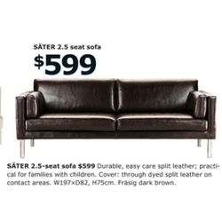 IKEA Sater Couches- Set Of 2 MCM Vegan Leather