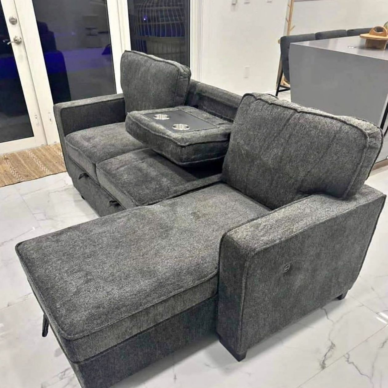 Grey Sofa Sectional Sleeper 🔥buy Now Pay Later 