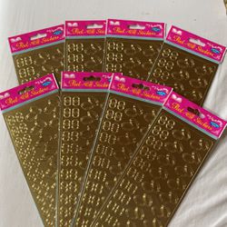 8 Gold Foil Wedding Ring Sticker Sheets 