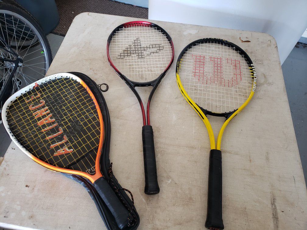 2 Tennis Rackets and a Racket Ball Racket