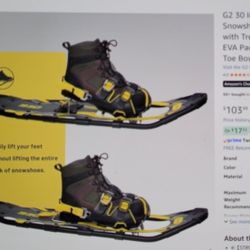 30" Yellow Lightweight Snowshoes With Trekking Poles & Tote Bag