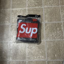 Black Supreme Socks 4 Pack 