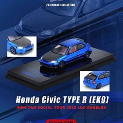 Inno64 Honda Civic Type R (EK9)( Fan Social Tour Los Angeles 2025 Dinner Car) limited300 Pcs