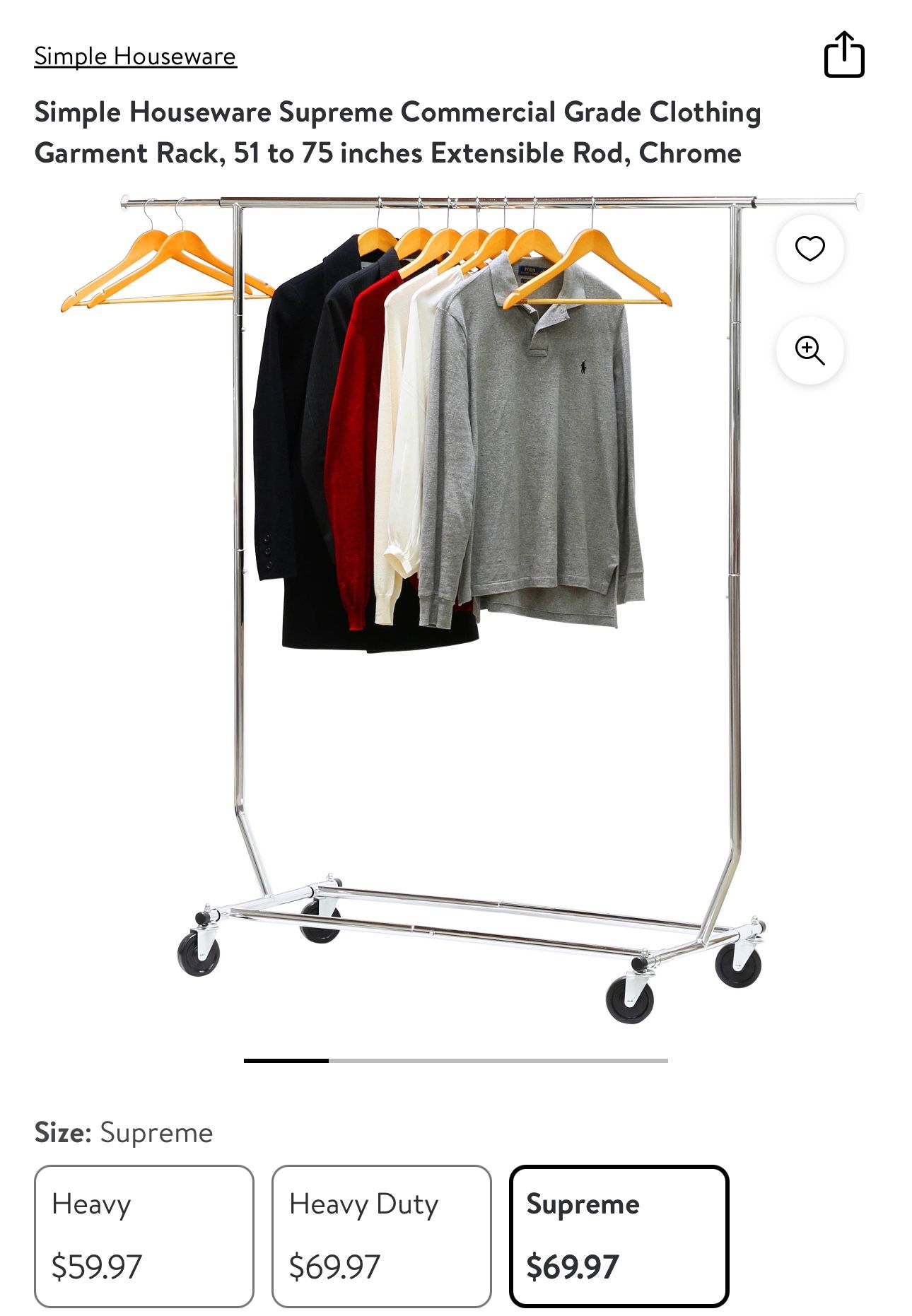 (2) Commercial Grade Heavy Duty Clothing Garment Racks