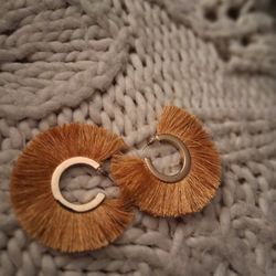 LARGE FAN TASSEL  EARRINGS 