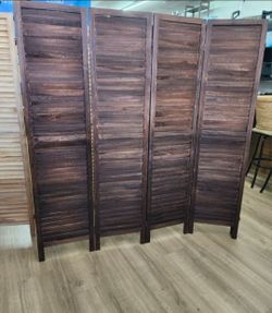 4 panels wood room divider (64"W×67"H)