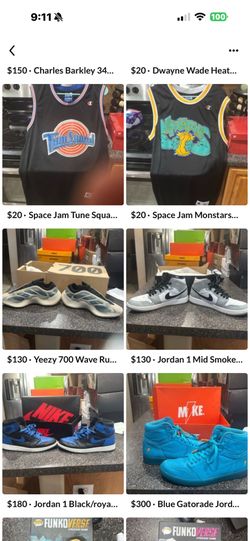 Every sneaker and Jersey on my page.