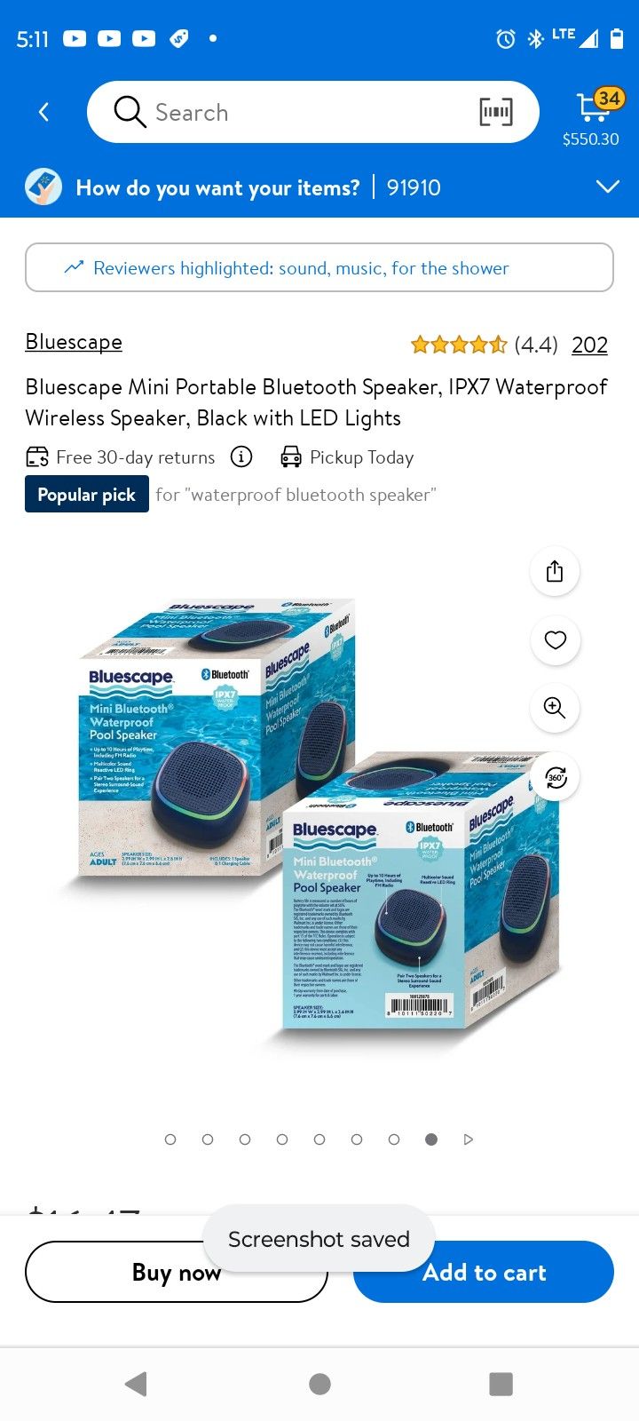 Brand New Portable Bluescape Waterproof Bluetooth Speaker