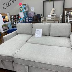 Ashley Charcoal and Fog Gray Sectional Sleeper With Pop Up Bed 
