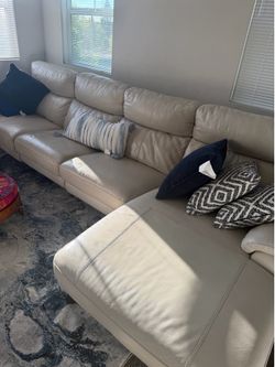 Leather sectional