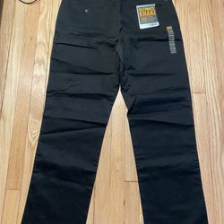 New Men’s Cherokee Flat Front Black Ultimate Khaki Pant 38 x 34 NEW WITH TAGS