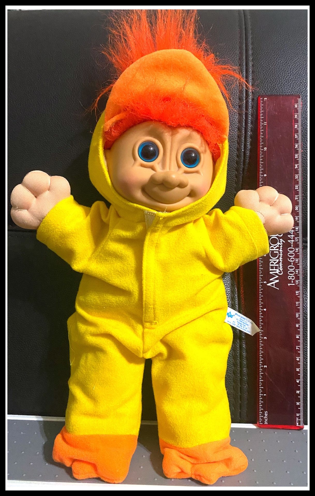 Troll Doll , Russ soft body 12” Troll In Duck Costume P.J.s