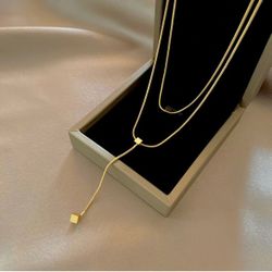 New Gold Plated Double Layers Necklace 