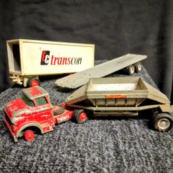 Vintage Die-cast Gravel Truck&Trailer