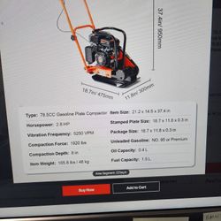 Vevor  plate compactor for sale.2.8 HP