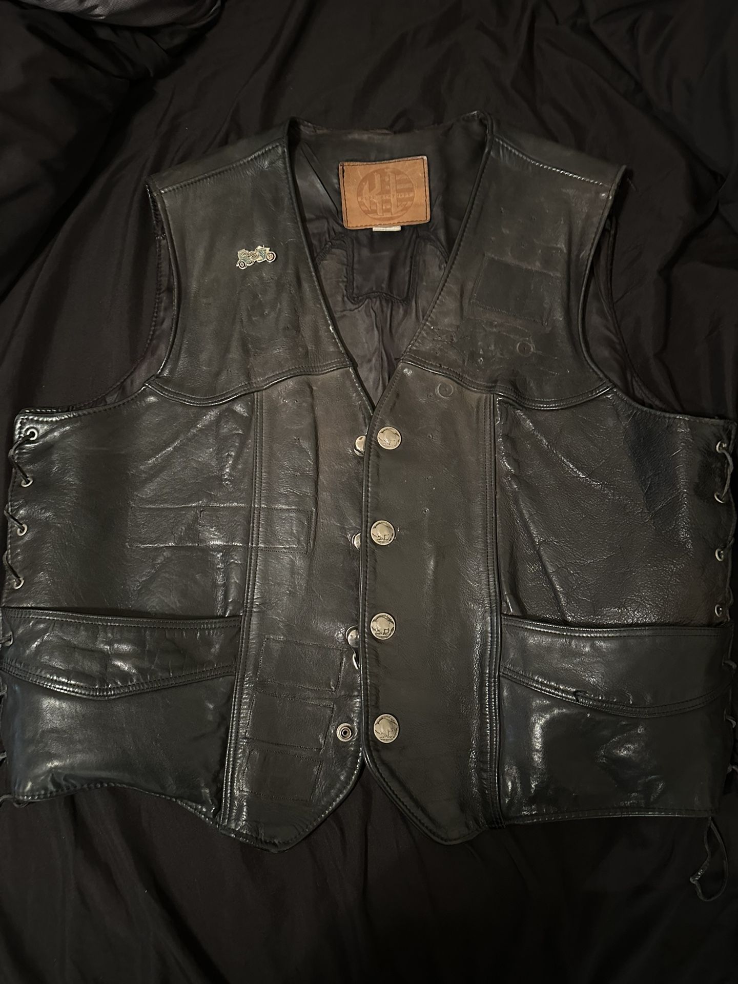 Men’s Motorcycle Leather Jacket Large