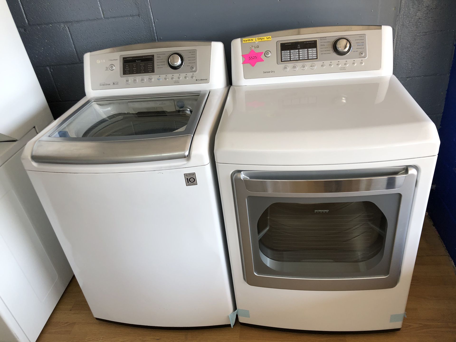 LG white washer and dryer set