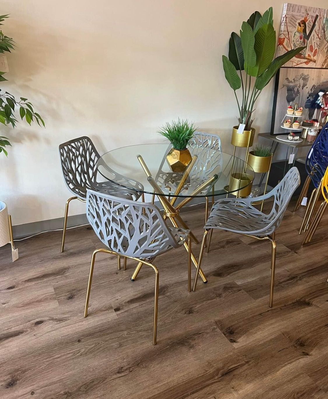 Gray Kitchen Chairs And Table Set For 4