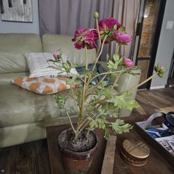 Faux Flower In Pot
