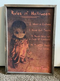Spirit Halloween Horror Trick R Treat Wood Poster