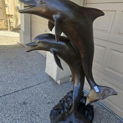 Lifesize Bronze Dolphins Fountain/ Statue