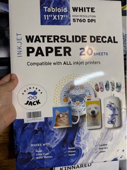 6Available Price Is Each Printer Jack Waterslide Decal Inkjet Paper 20 Sheets New