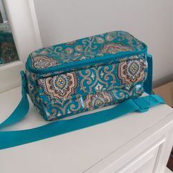 Vera BRADLEY TURQUOISE lunch BOX Great CONDITION 