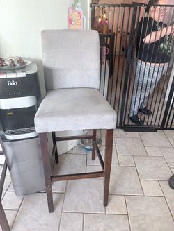 MUST GO! Set of 3 Gray Microfiber Suede Bar Stools –40