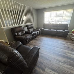 Three Piece Reclining Sofa Set 