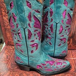 NEW REAL LEATHER LADIES COWBOY BOOTS AVAILABLE IN SIZE  5.5